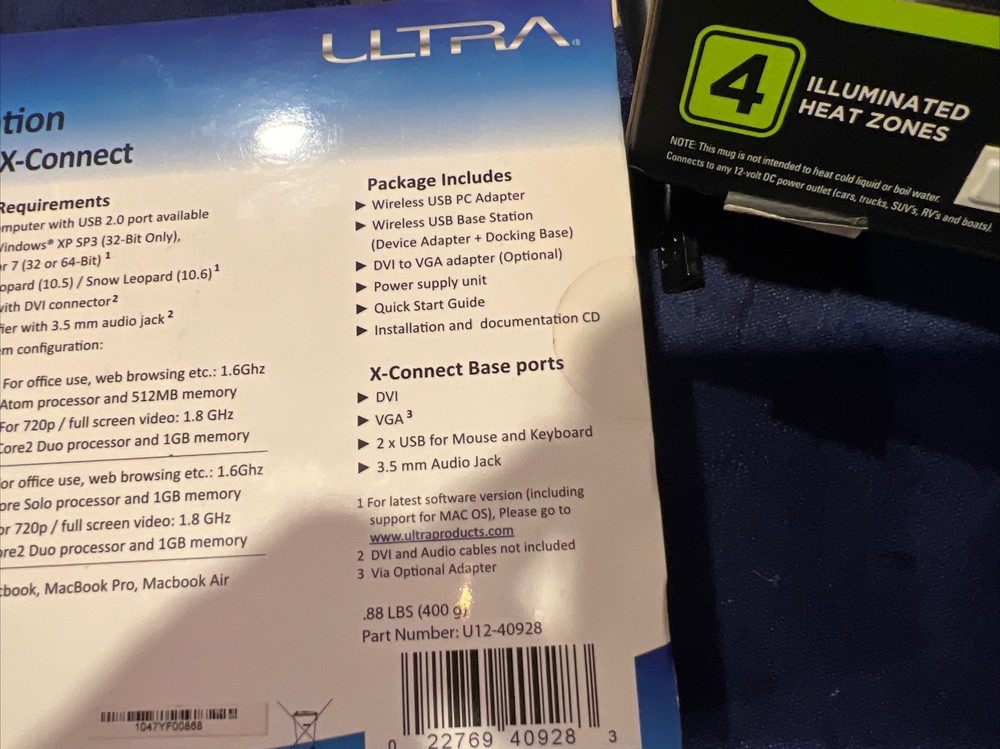 Ultra X-Connect Wireless Notebook Docking Station P/N U12-40928