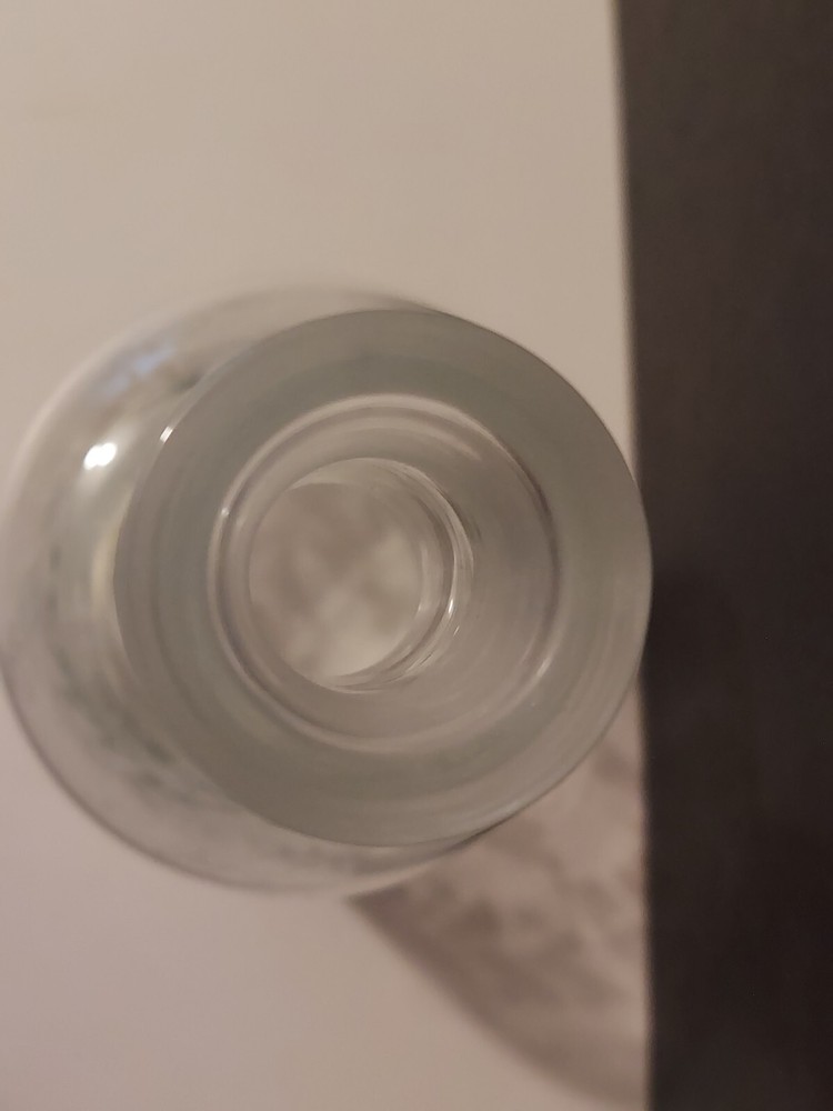 Etched Clear Glass Bottle Marked Murano