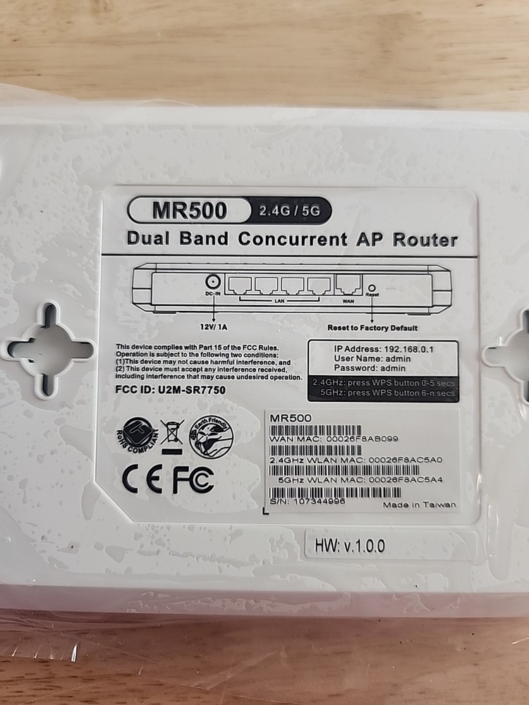 MR500 Dual Band Concurrent AP Router