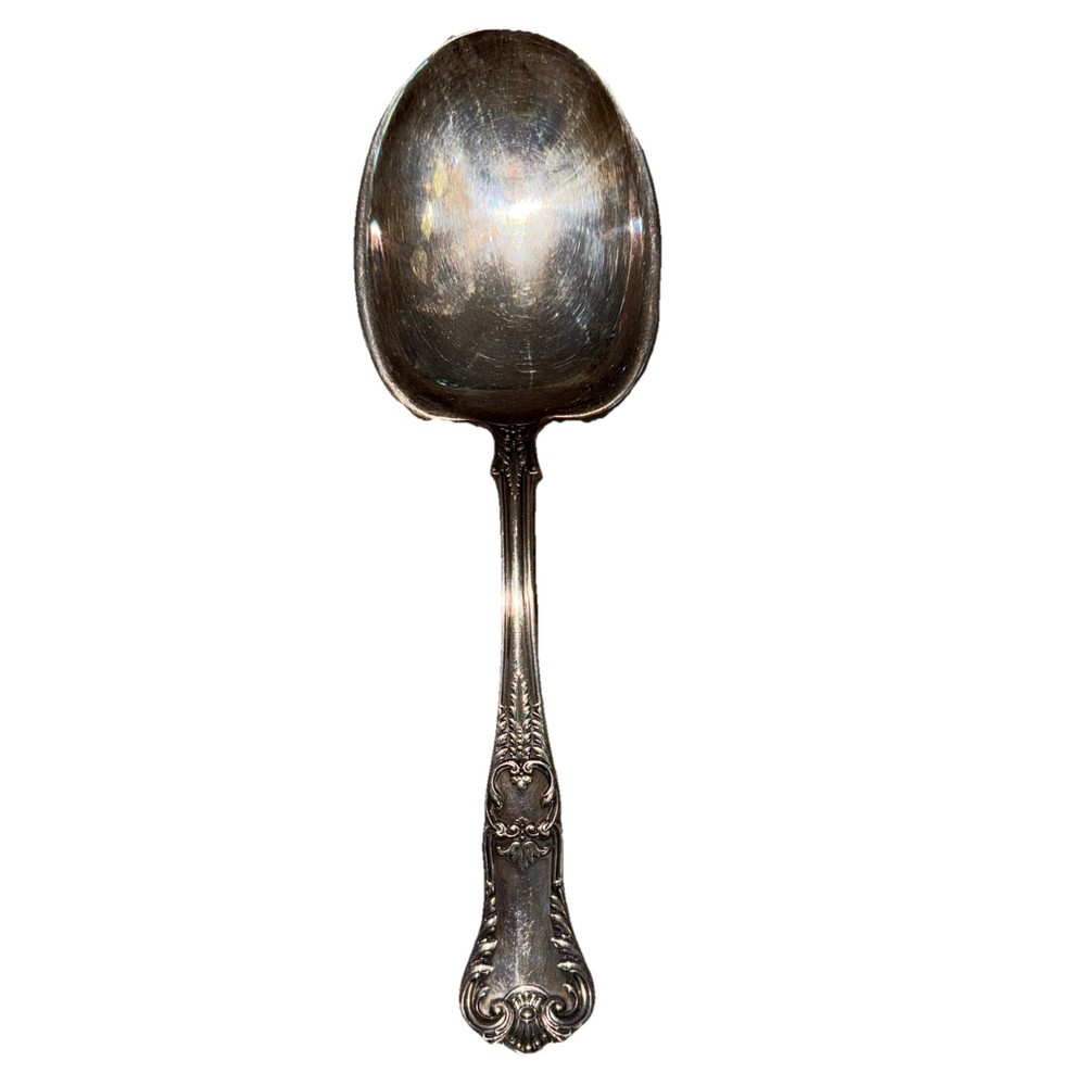 Antique 1887 Gorham Electro Plated Large Serving Silver Spoon Unique Design
