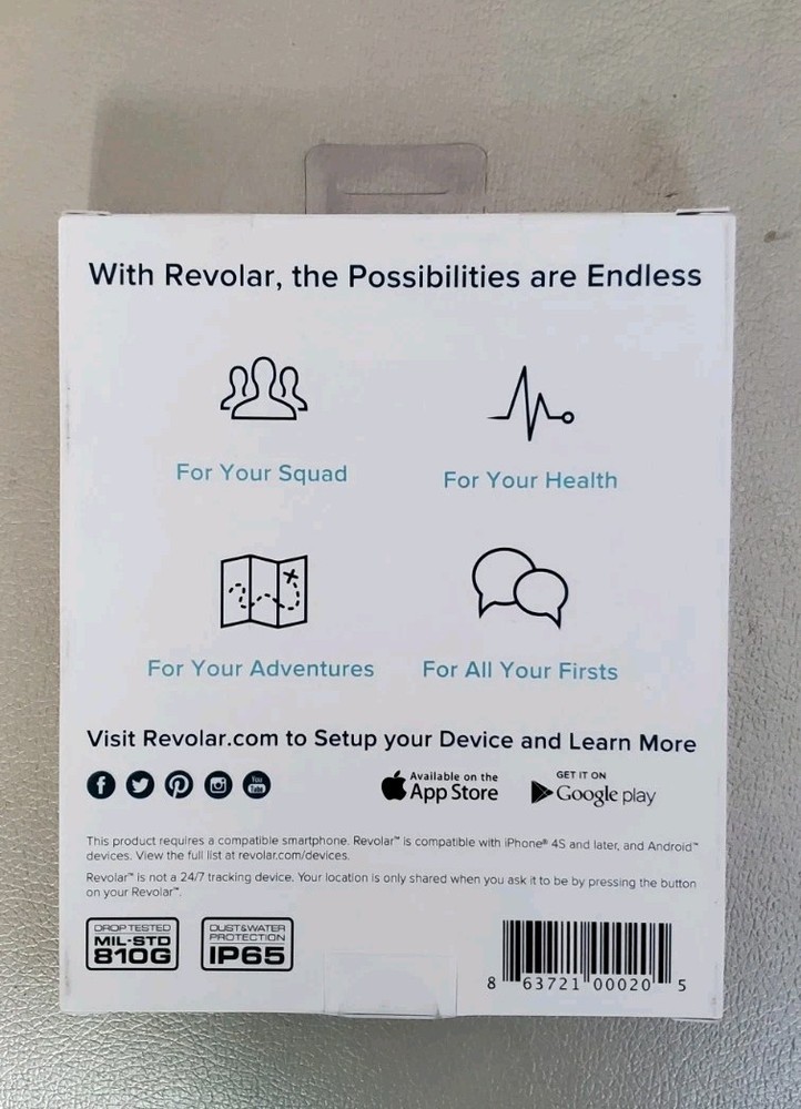 Revolar Safety Wearable Tracker Device IOS Android GPS Smartphone, New Sealed