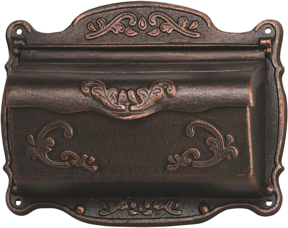 Elegant Antique Bronze Wall-Mounted Mailbox - Weather-Resistant Design