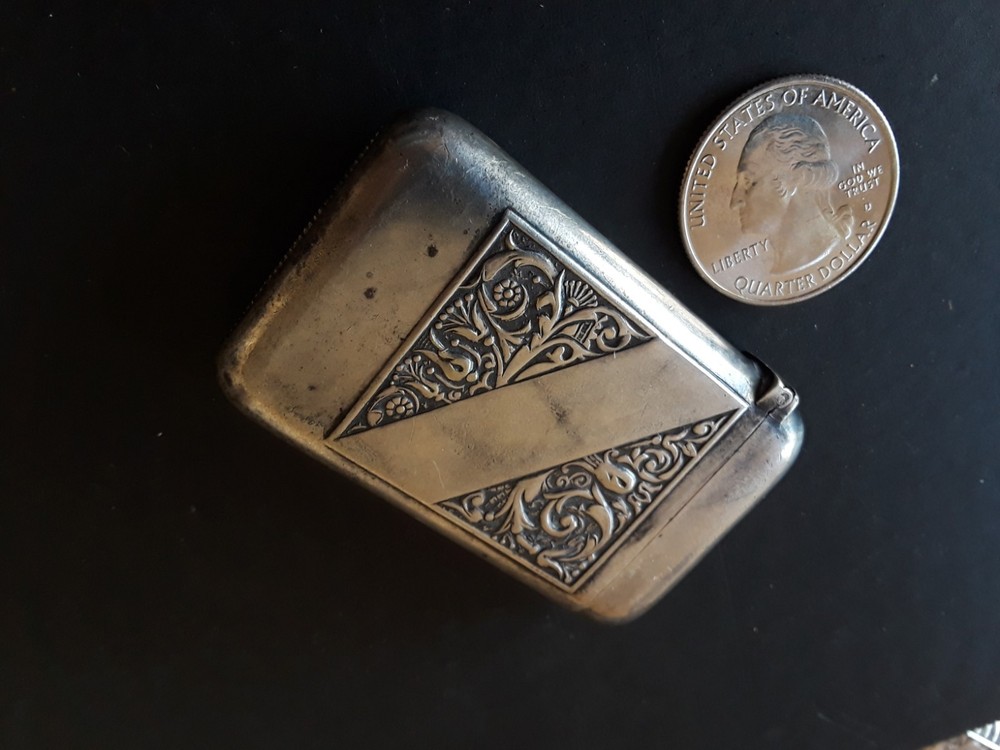 ANTIQUE SILVER PLATE PAIRPOINTMATCH SAFE VESTA CASE