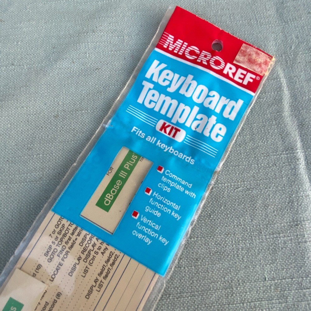 MicroRef Keyboard Template Kit dBase III Plus NEW Vintage PC Computer 18" Long