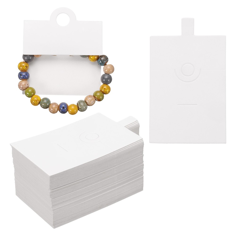 100Pcs Ring Display Cards Kraft Ring Packaging Cards White