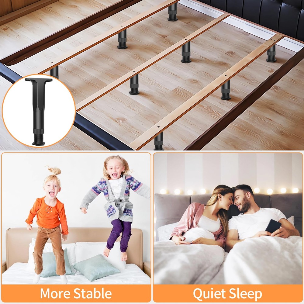 8PCS Adjustable Bed Support Legs Bed Frame Support Legs Adjustable Bed Legs f...