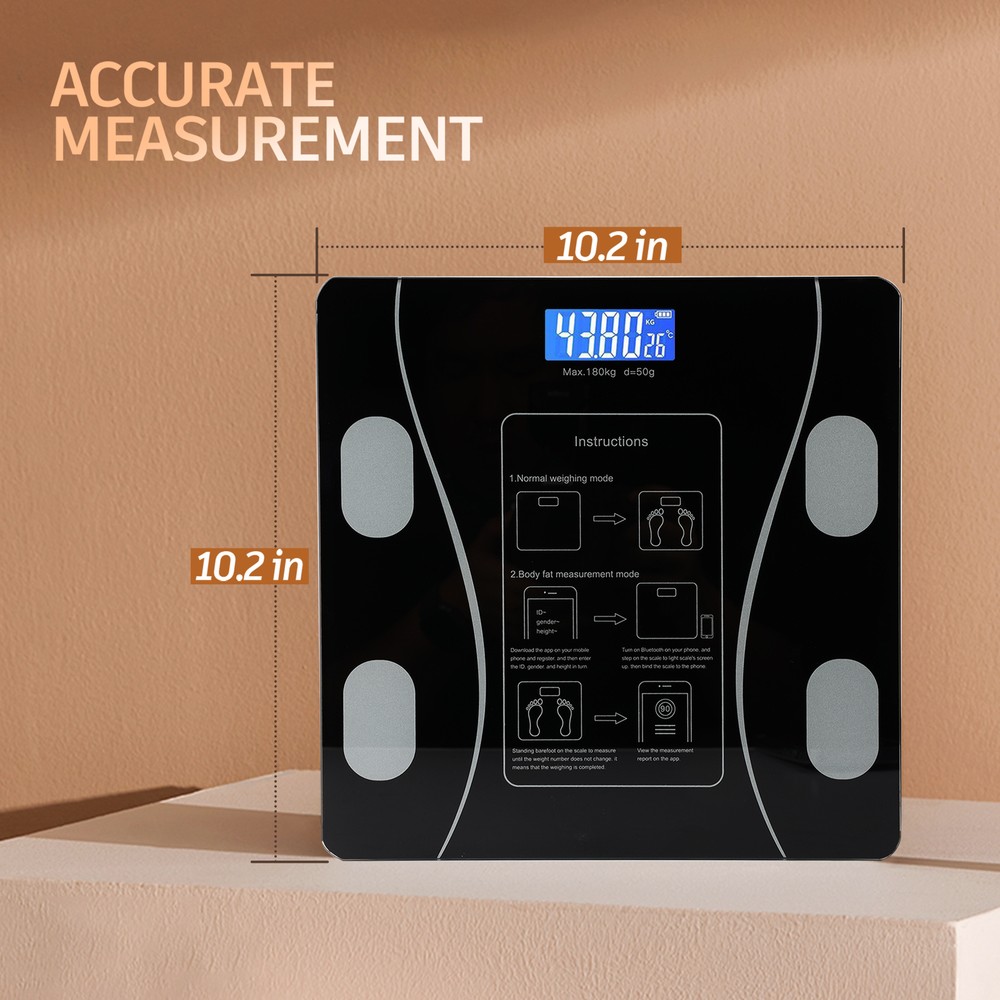 Smart Body Weight Scale BMI Digital Bluetooth Bathroom Scale LCD Display 400lbs