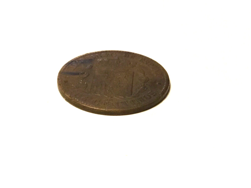 Spain 1877-OM 10 Centimos Old Coin