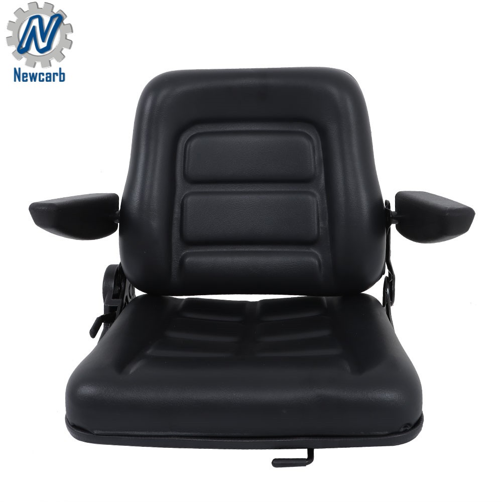 Tractors Forklift Seat Universal With Adjustable Backrest Armrest Black Seat
