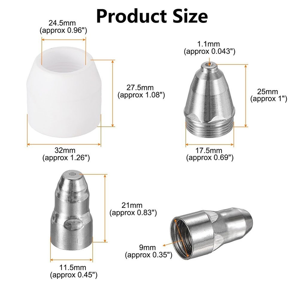 Comprehensive 9pcs Plasma Cutting Accessories for P80 to Enhance Performance