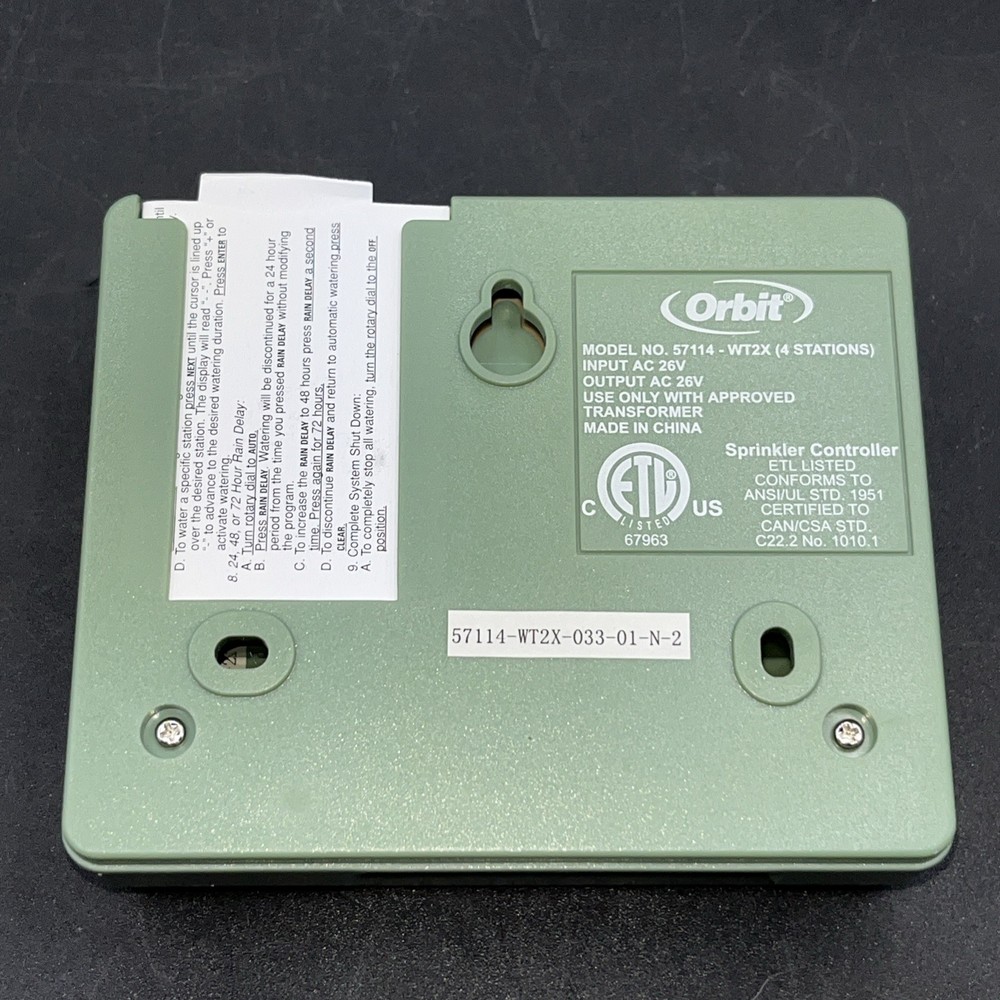 Orbit 57114 Water Master 4 Station Automatic Sprinkler System Timer No Plug