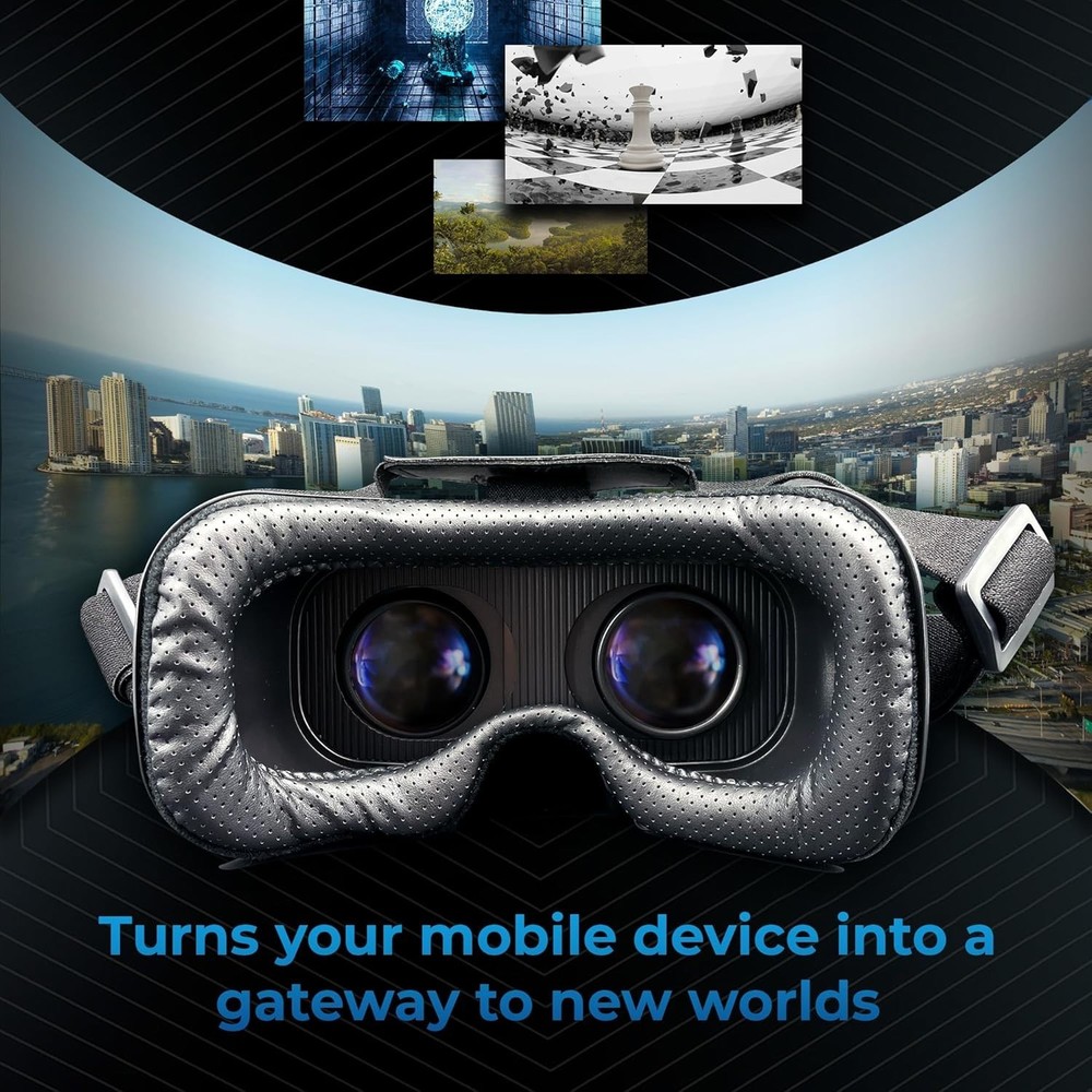 VR Headset for Phone – Mobile VR Glasses for iPhone, Android & Windows, Fits ...