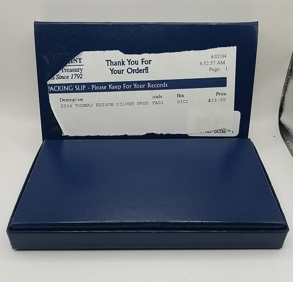2004 U.S. Mint Thomas Alva Edison Commemorative Coin Program Case (No Coin/COA)