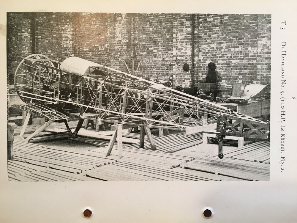 original De Havilland No. 5 with 110hp Le Rhone Erection- Rigging notes.