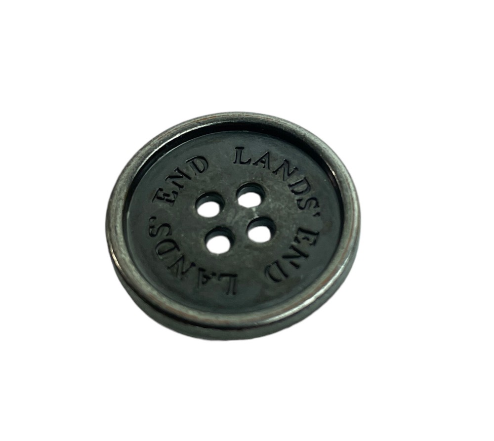 Lands' End Silver Gray tone Replacement Main front replacement button .90"