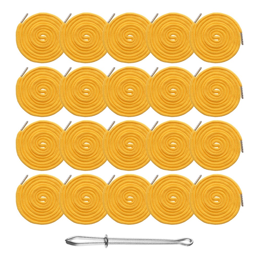 20pcs Drawstring Cords 51" Replacement Drawstring with Threader Dark Yellow