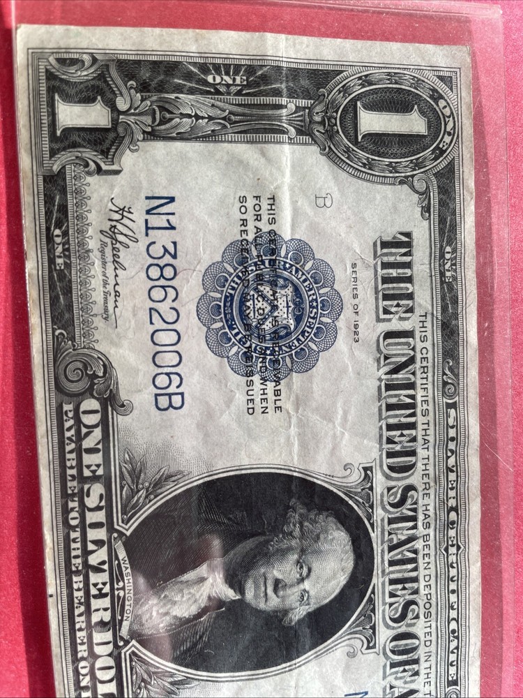 1923 ONE SILVER DOLLAR HORSE BLANKET SILVER CERTIFICATE LARGE SIZE US MINT NOTE