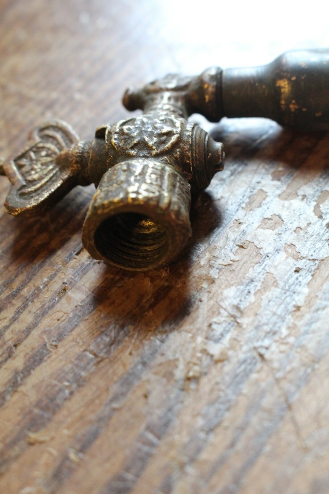 Small Ornate Brass Shut Off Valve