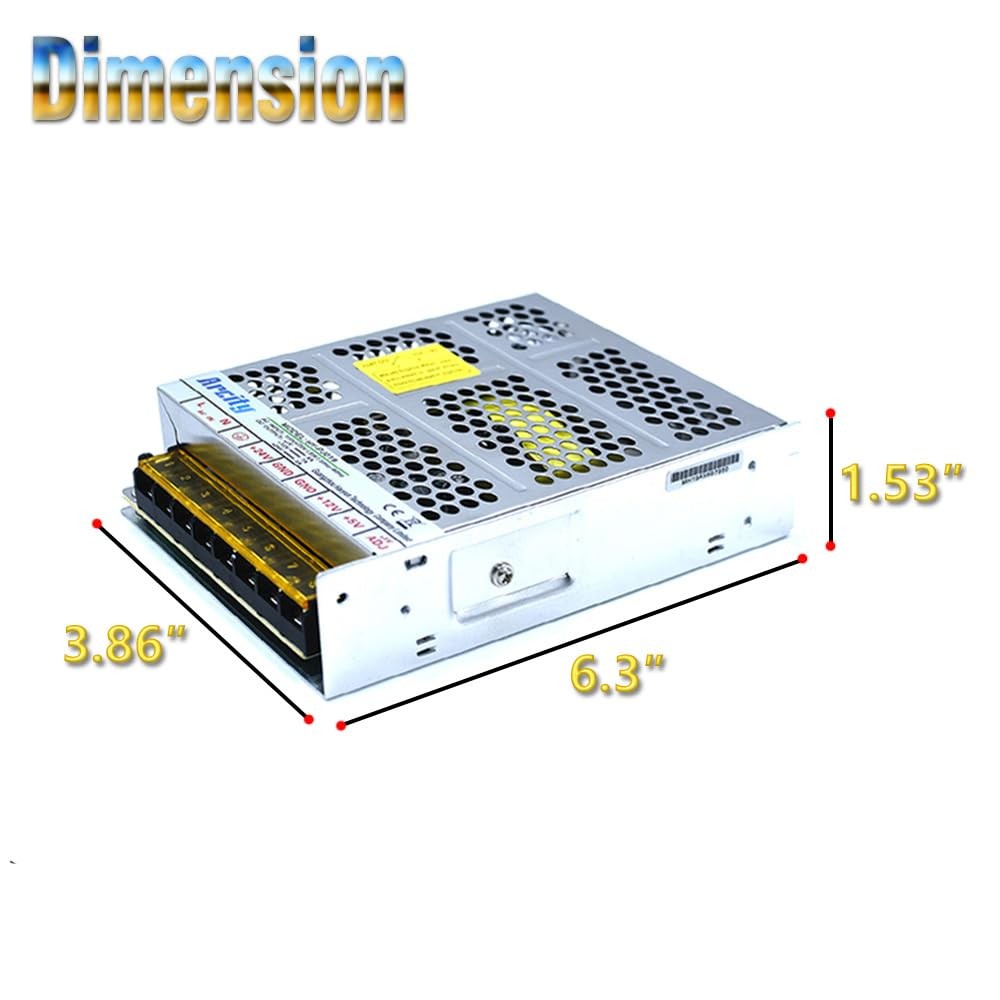 Arcity 5V 12V 24V Output Switching Power Supply Unit Adjustable for silver
