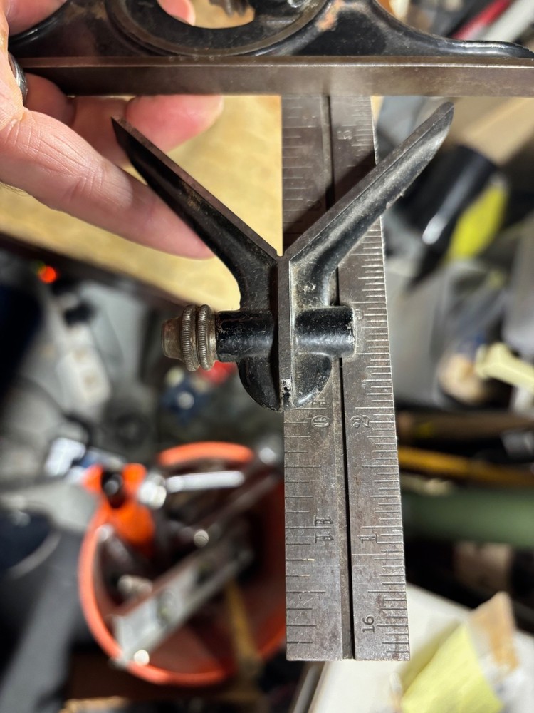 Starrett No. 492 Protractor, 12" Rule & Combination Square.
