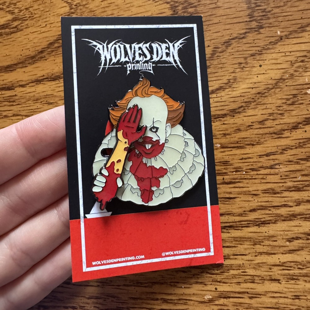 Waving Pennywise Glow in the Dark Pin (FLAWED, PLEASE READ DESCRIPTION)