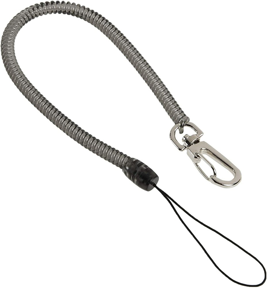 6 COILED CLIP LANYARDS, ELASTOMER W/NYLON
