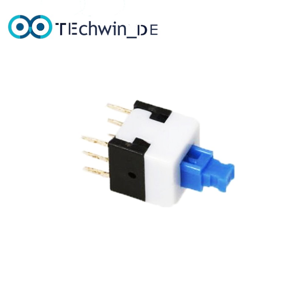 20pcs 8X8mm Cap Self-locking Type Square Blue Button Switch Control