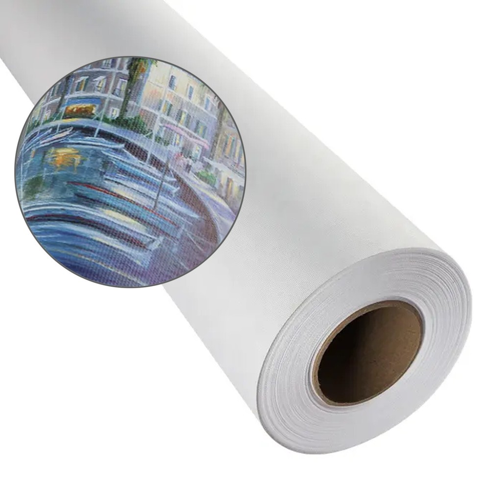 60"x100'，1 Roll， Polyester Cotton Inkjet Printing Canvas Roll for UV Printer
