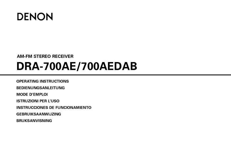 Denon DRA-700AEDAB Receiver Owners Manual