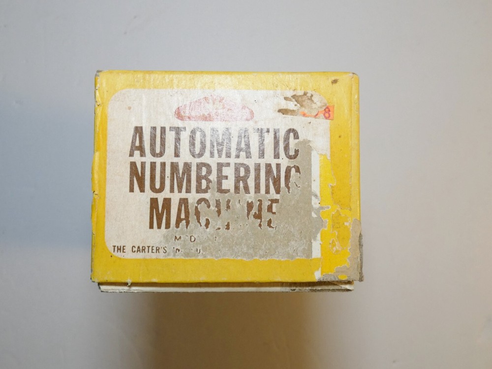 Carters Automatic Numbering Machine Model 106 Vintage Printing Ink Stamp 6 digit