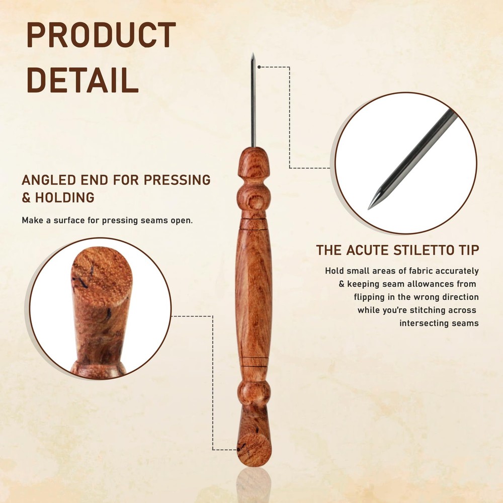Stiletto & Pressing Tool - Essential Quilting/Sewing Tool Stiletto, Presser