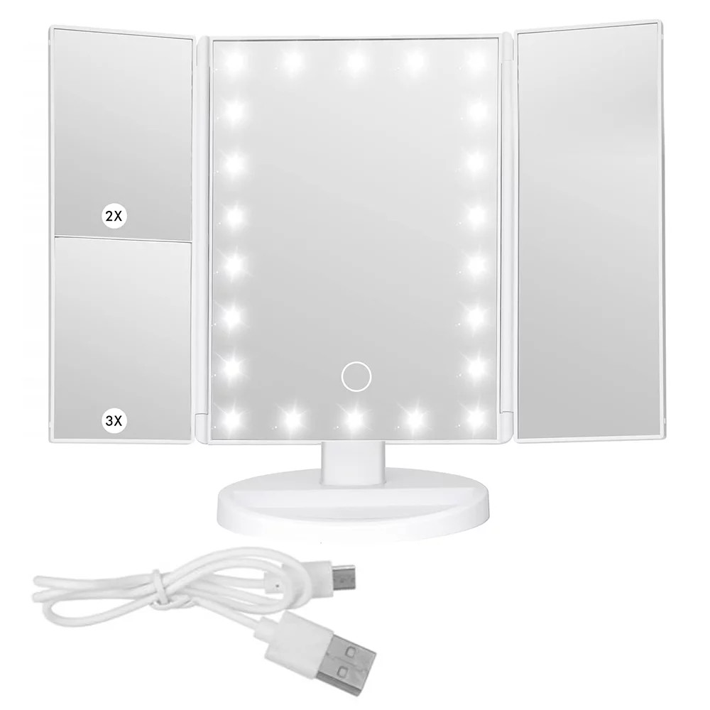 Makeup Mirror with Lights, Lighted Makeup Mirror with 22Pcs LED Lights, 2X 3X Ma
