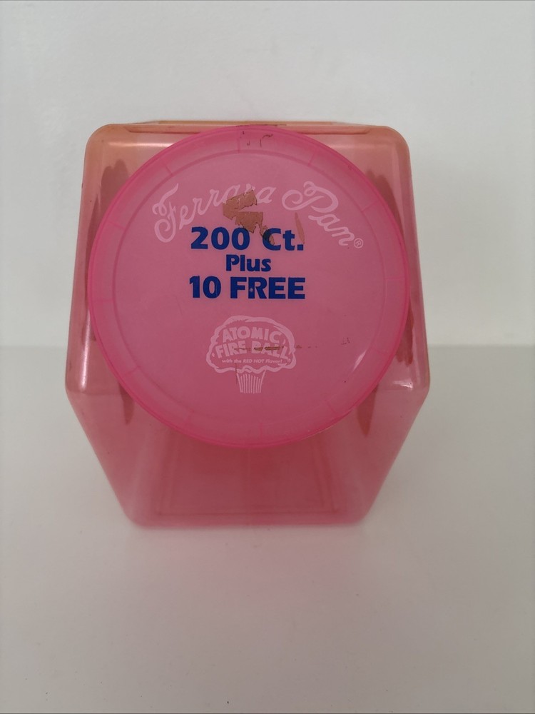 Ferrara Pan Candy Atomic Fire Ball Display Plastic Jar Retro
