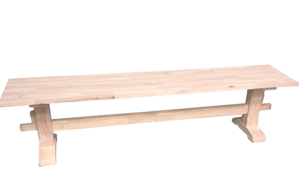 Unfinished Trestle Bench/Pedestal Bench