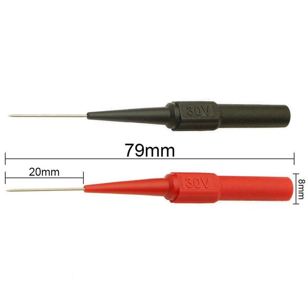2X Multimeter Test Lead Extention Back Probes Sharp Needle Micro Pin For Banana