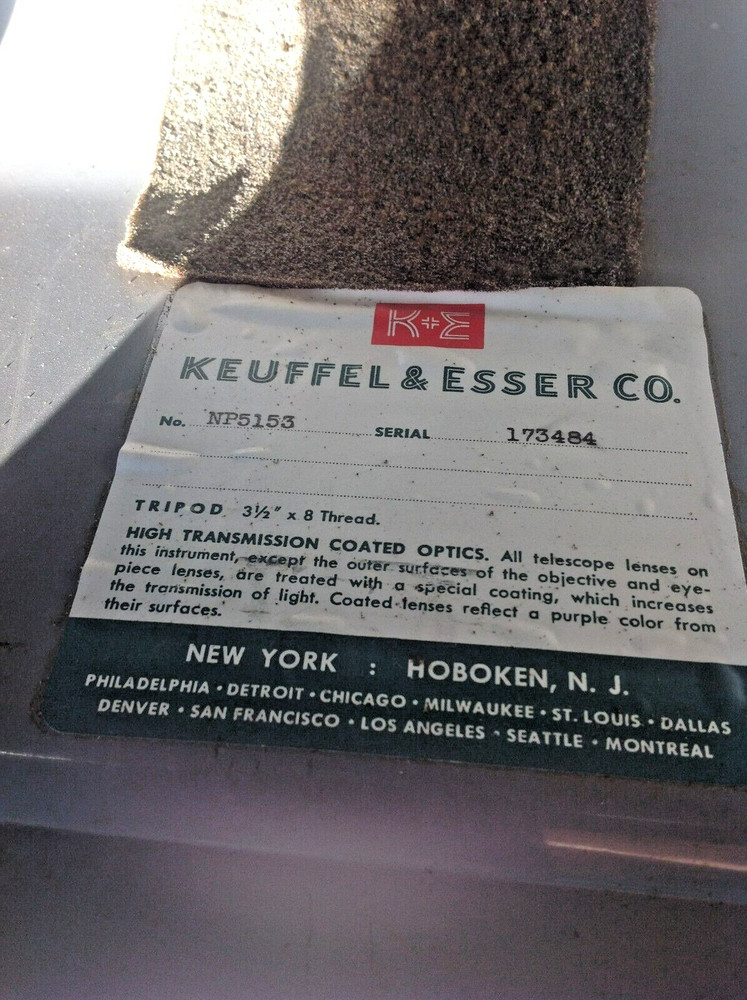 Transit Keuffel & Esser Survey Sight ENGINEER LEVEL Level K&E w/ Case Vtg Build
