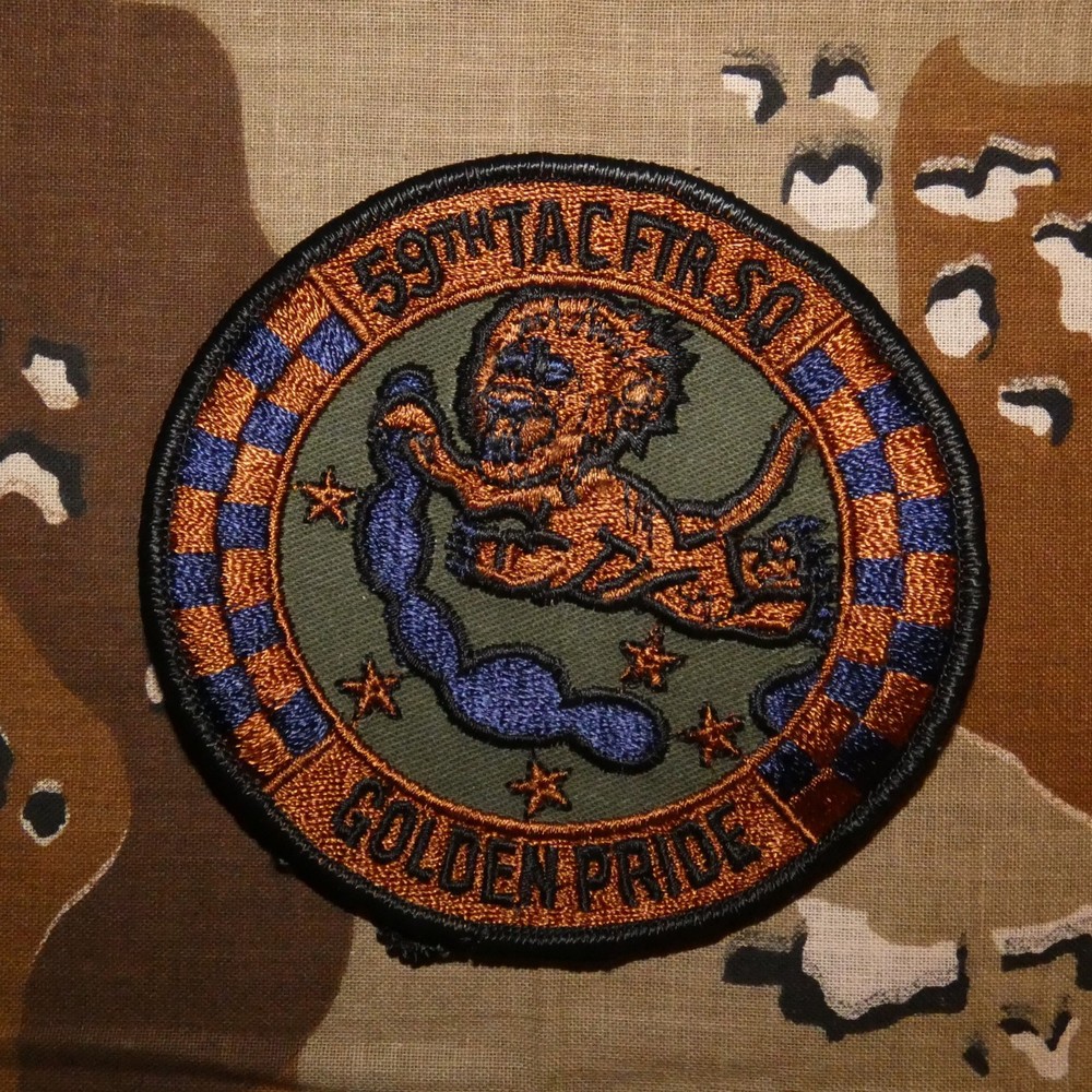 Original USAF 59th Tactical Fighter Squadron (Golden Pride) Subdued Patch