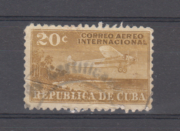 1CUBA  : 1931 - USED - SCOTT # C7    PLANE / AIR MAIL