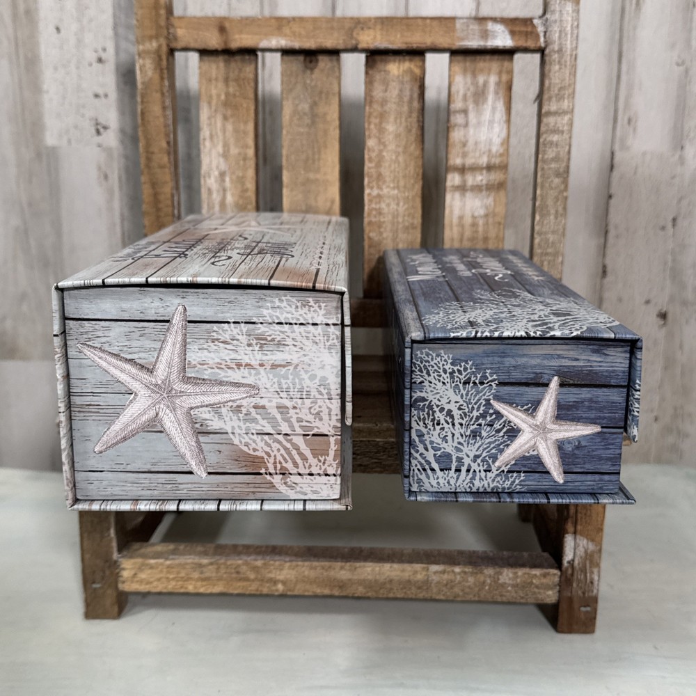 Beach Themed Nesting Decor Or Gift Boxes New
