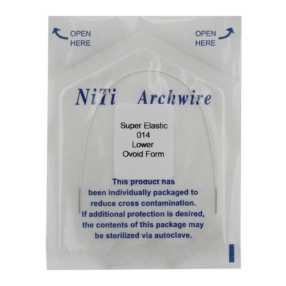 Dental Orthodontic Niti Arch Wire White Super Elastic Round Rectangular Ovoid