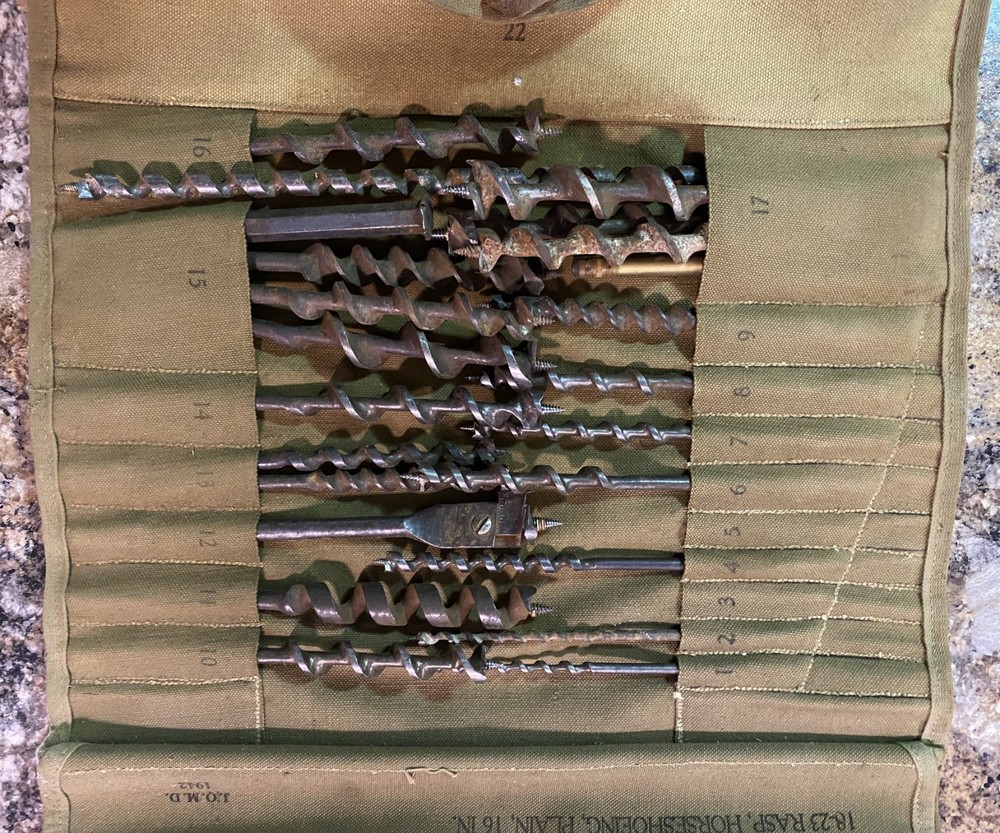 WWII US Tool Roll For Blacksmiths Set No 1-1942-Various Bits & Tools