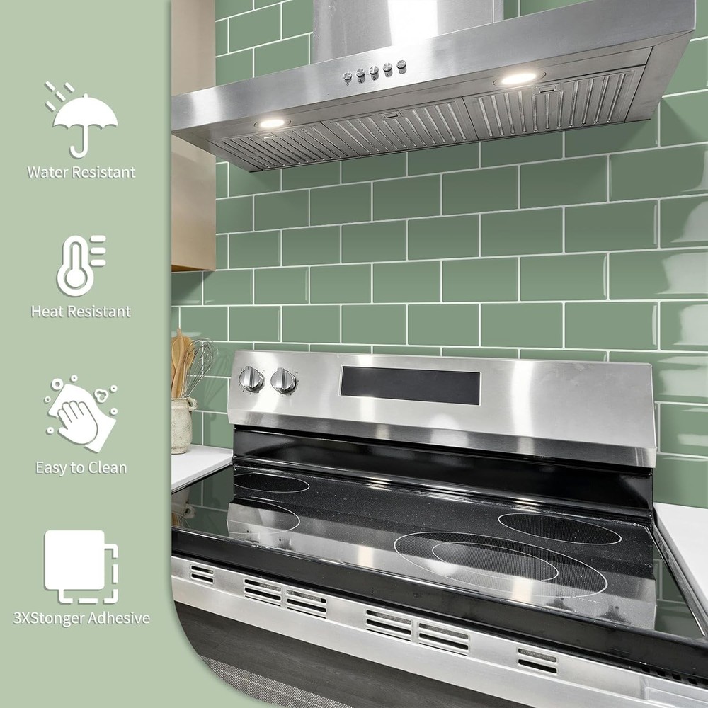 10-Sheet Thick Peel & Stick Kitchen Backsplash Tiles 3D Subway Waterproof