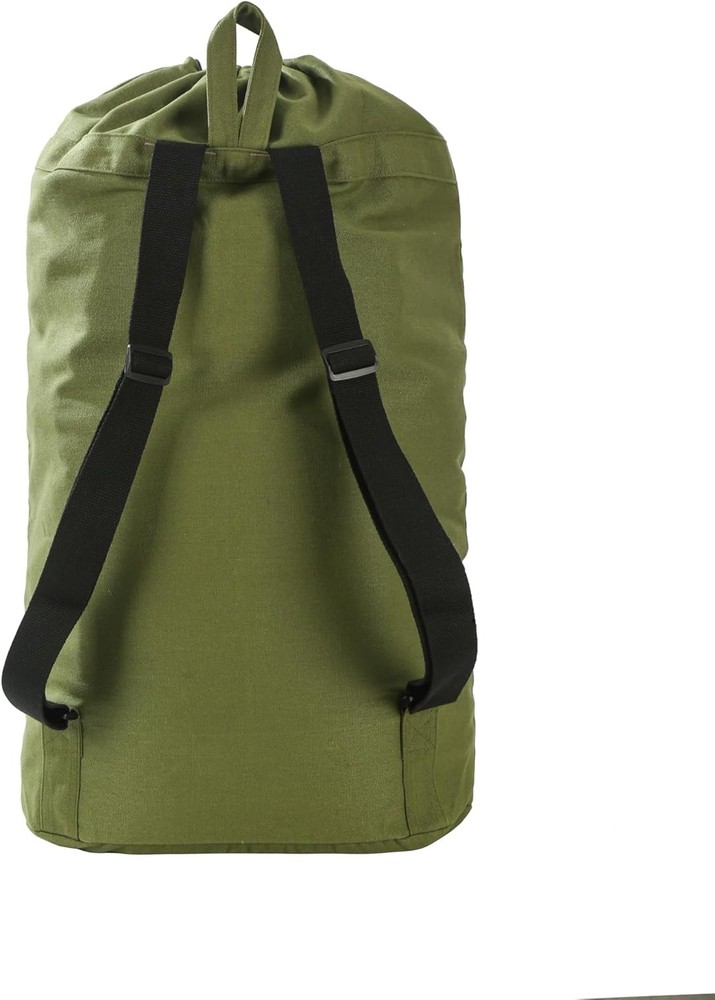 Canvas Laundry bag, Washable Laundry backpack, Adjustable Straps, Large Front