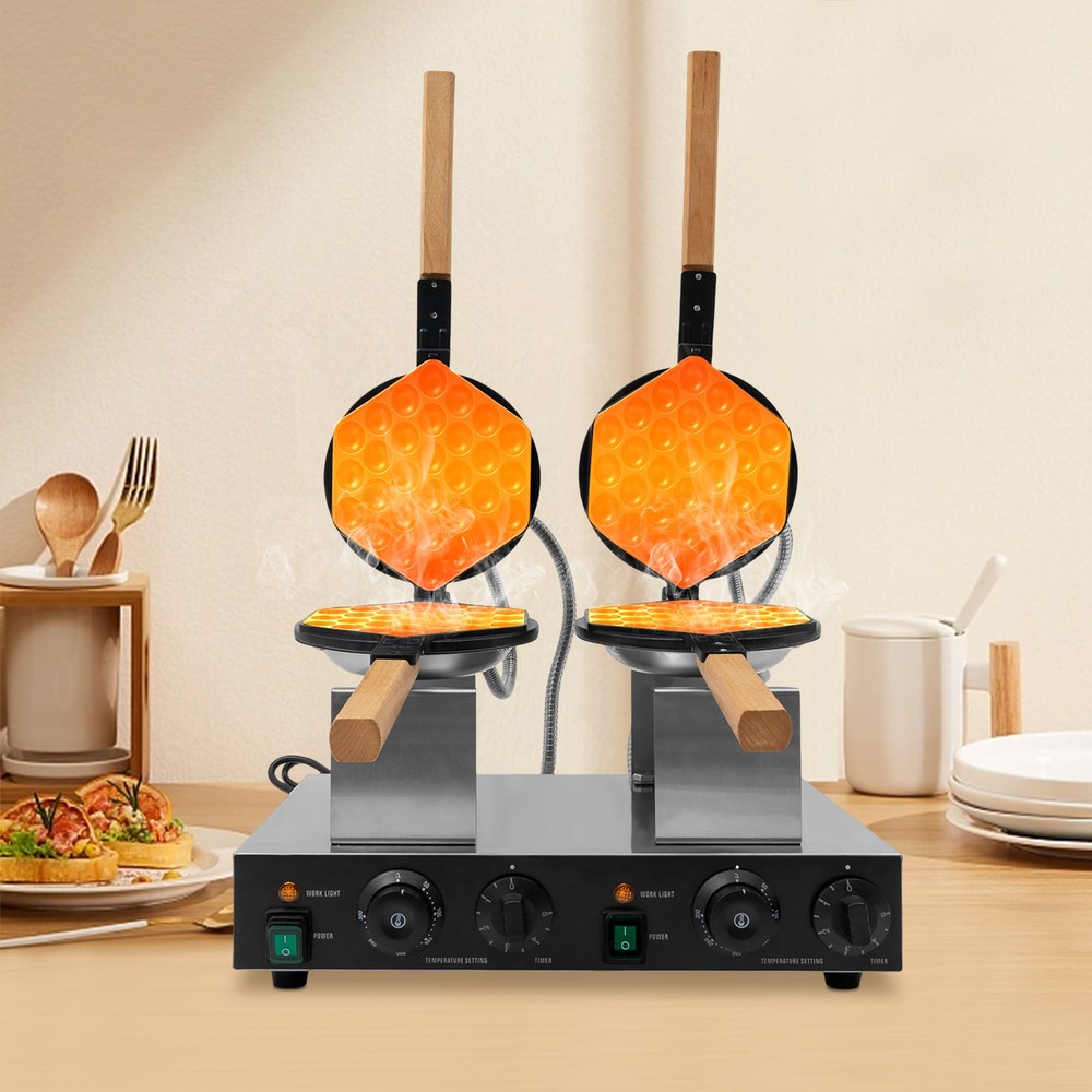 Double-head Commercial Waffle Making Machine Non-stick Egg Waffle Maker