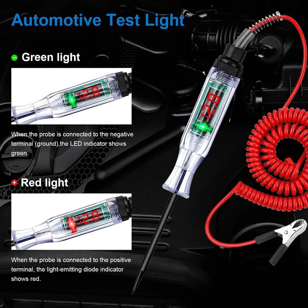 12V 24V Car Electrical Circuit Tester Power Probe 2 Meter Detection tools