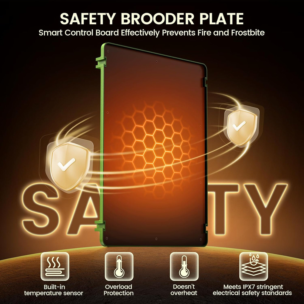 Smart Chick Brooder Heating Plate,12"x16" Adjustable Chicken Coop Heater for 20