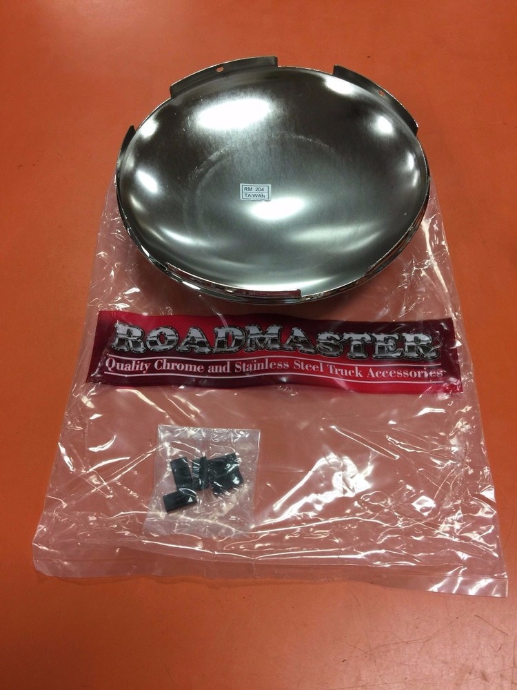 (2) ROADMASTER CHROME FRONT HUB CAP 5 NOTCH 204C