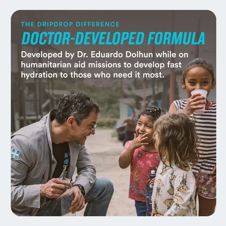 DripDrop Zero Sugar Fast Hydration Electrolyte Powder Drink Mix, 8 Count