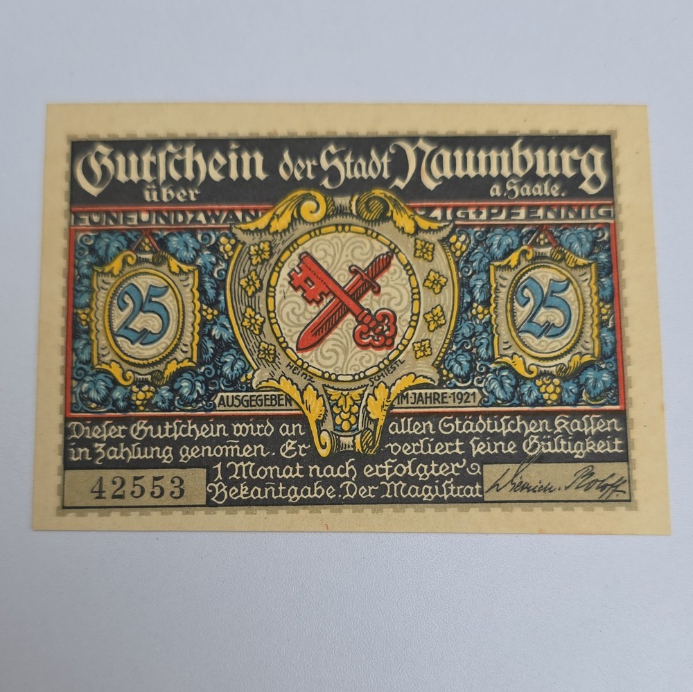 25 Pfennig 1921 Excellent Condition Old BANKNOTE Germany