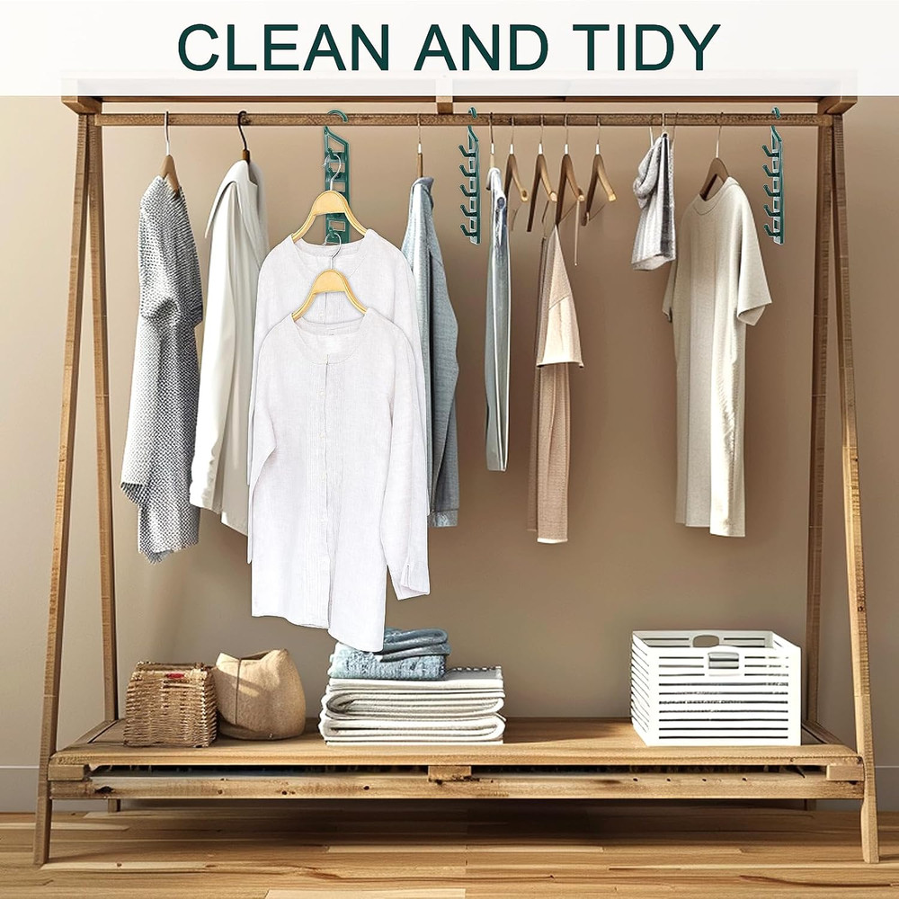 15 Pack Space Saving Hanger Holders, Sturdy Plastic Clothes Hangers, Multiple Sh